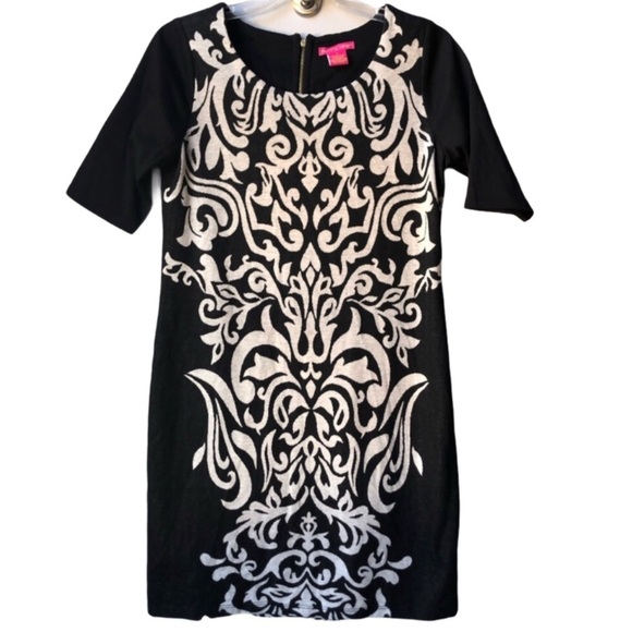 Sunny Leigh Knit Gray & Black Dress Size Small - Picture 1 of 9